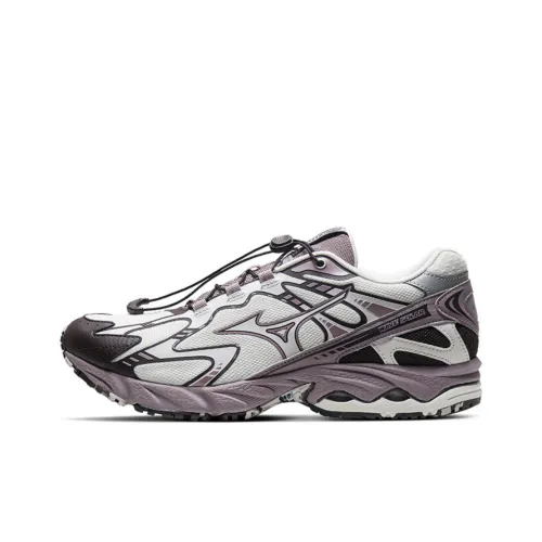Кроссовки для бега Mizuno Wave Solar V2, низкий топ, хлопок, белый/темно-кофейный/серо-фиолетовый, унисекс