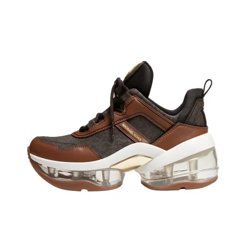 MICHAEL KORS Низкий Топ Спортивная Повседневная Обувь Женская Кожа Коричневый