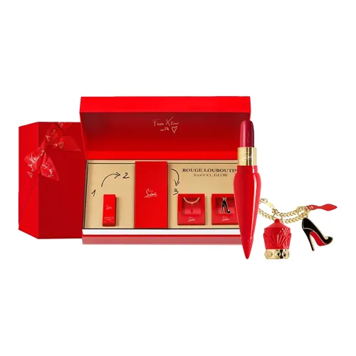 CL LUBOTING Королева's Baton Помады Крем Увлажняющий Легкий для Смесь Цвет лица 001G+Красная верхняя ткань+Короткая цепочка+Красная подошва