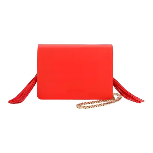 Elisabetta Franchi Акриловый клатч мини женский патент красный
