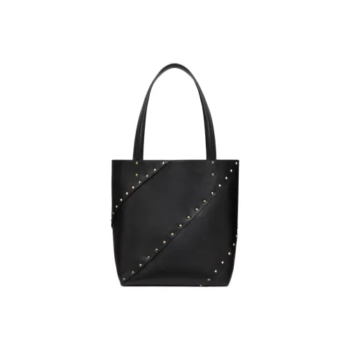 Valentino GARAVANIRockstud Телячья кожа Тоут Сумка Сумка для покупок Сумка Маленькая Женская Черная