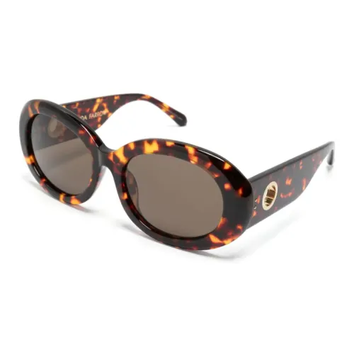 Linda Farrow Ацетат OVAL SUNGLASSES Женские Черепаховый