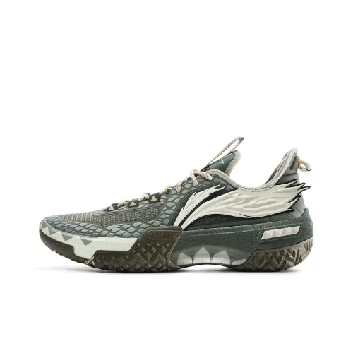 LiNing Shudder Амортизация Противоскользящий Легкий Отскок Низкие Баскетбольные Кроссовки Мужские Желтый Зеленый