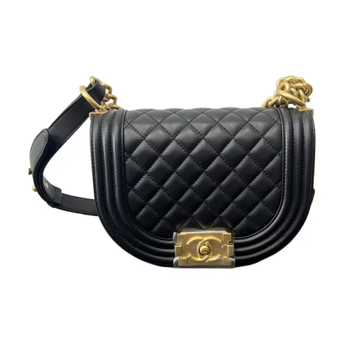 CHANEL LEBOY Коровья кожа Курьерская сумка Сумка через плечо Стандартная Женская Черная