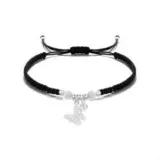 Бабочка, колокольчик, браслет [черный]