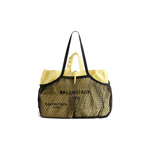 Balenciaga Нейлон с Рыболовная сеть Тоут Сумка Сумка для покупок Сумка Большая Женская Желтая и Черная
