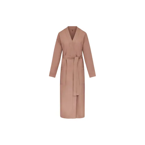 SKIMS Хлопковый поплин Сон MENS ROBE Сон Robe Мужской Умбра Коричневый