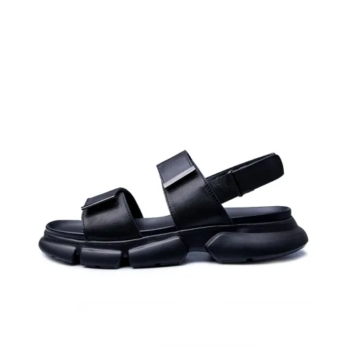 Brounvanm One Ремень Сандалии 4CM Мужской Черный