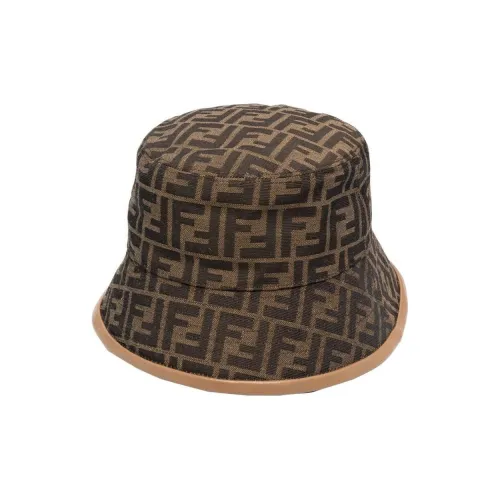 FENDI Полиуретан Полиэстер Cotton Bucket Hats Женские Коричневый