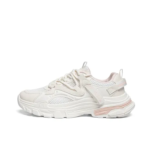 Warrior Wing Series Slip-Resistant Abrasion-Resistant Lightweight Low-Top Footwear Women's Beige Pink