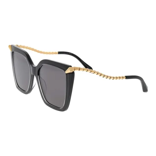 BVLGARI Металл Ацетат Нерегулярная форма Солнцезащитные очки Женские Черный