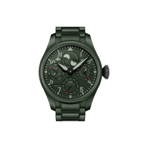 IWC Автоматический Механический Часы Мужской Pilot Collection 46,5 мм Зеленые