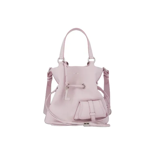 LANCEL Коровья кожа крупнозернистая ведрообразная сумка сумка через плечо сумка среднего размера женская розовая