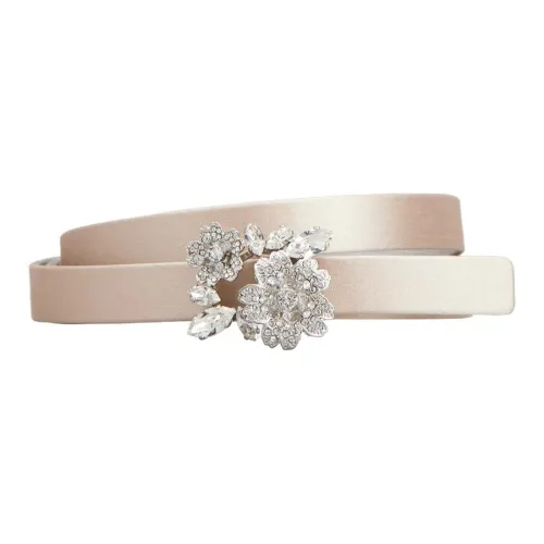 Roger Vivier Однотонный дизайн шпилька шелк смесь сатин кожа ремни женский белый 1,5 см