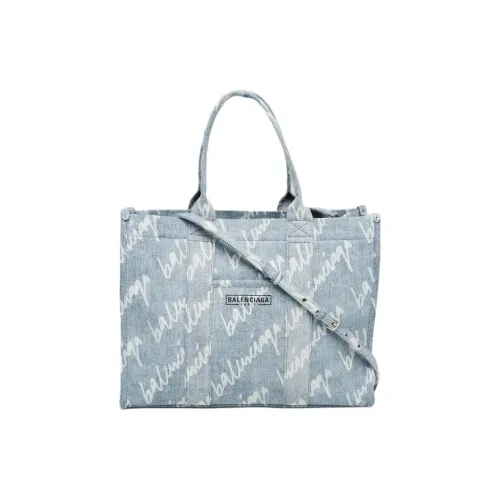 Balenciaga Деним Тоут Сумка Сумка для покупок Сумка через плечо Сумка Маленькая Женская Светло-синяя