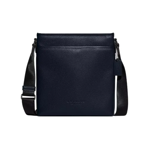 COACH Gotham Галька Кожа с Утонченный Телячья кожа Сумка через плечо Средний Мужской Полночь Морской синий