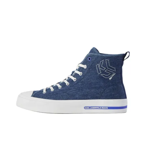 Karl Lagerfeld Высокие Кроссовки для скейтбординга Мужские Синие
