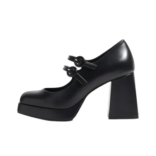 STEVE MADDEN Грубый каблук Мэри Джейн туфли 9 см женские черные