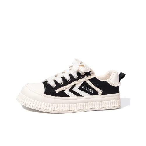 Feiyue Canvas Shoes Low Top Black/Beige Women's