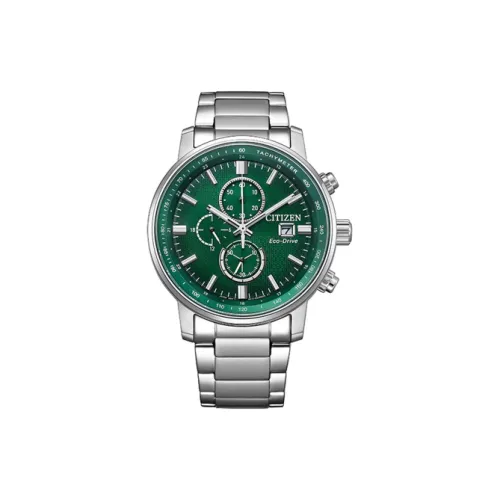 CITIZEN Eco Drive Series Светильник Кварцевый механизм Нержавеющая сталь Ремешок Часы 43 мм Мужские часы Зеленый циферблат