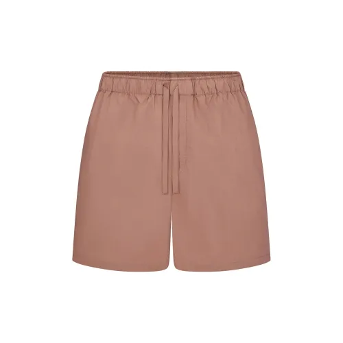 SKIMS Хлопковый поплин Сон MENS Короткий Пижамные штаны Мужской Умбра Коричневый