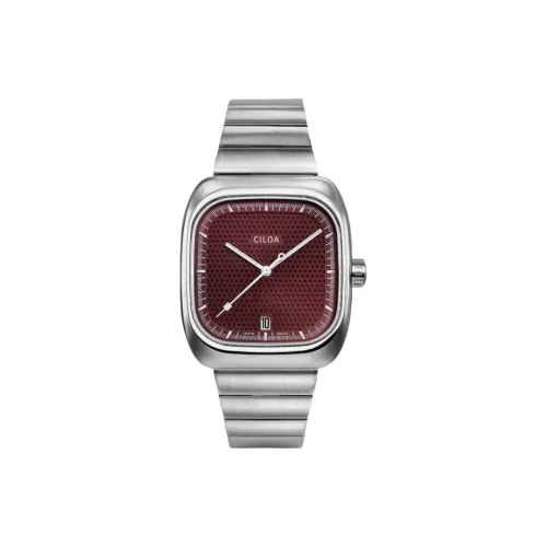 CILOA Кварцевый механизм Часы Мужские Красный Циферблат