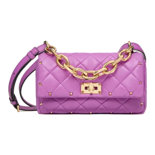 Valentino ROCKSTUD SPIKE Напп-Кожа Сумка через плечо Сумка на плечо Женская Фиолетовая