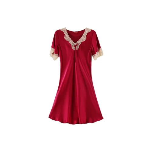 Silk Boundary Ночная сорочка Женская Бордовая