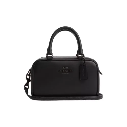 COACH SATCHEL Кожа Bowling Bag Сумка Сумка через плечо Сумка через плечо Маленькая Женская Черная