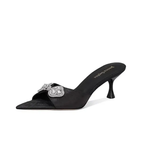 JESSICA SOPHIA Rhinestone противоскользящие устойчивые к истиранию слипоны женские черные