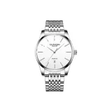 Нержавеющая сталь, белый циферблат, белый стальной ремешок