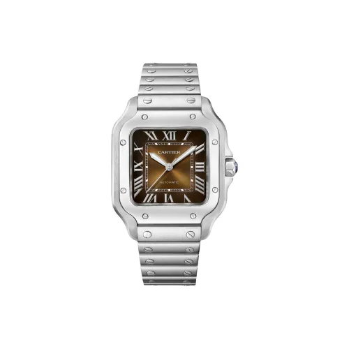 CARTIER Автоматический Механический Movement Унисекс Santos de Cartier Часы 35,1мм*8,83мм Коричневый