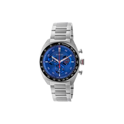 GUCCI Interlocking Collection Мужские часы Кварцевый механизм Ремешок из нержавеющей стали 41 мм Синий циферблат