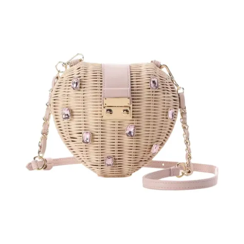 SAMANTHA THAVASA Сумка через плечо из синтетической кожи с тканью вязаным узором женская экрю