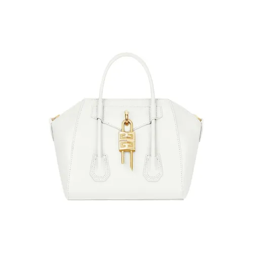 Givenchy Antigona Lock Телячья кожа Сумка Мини Женская Слоновая кость