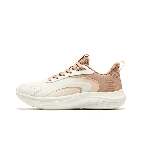 Erke Амортизация Износостойкие Низкие Кроссовки для Бега Женские Микрокристаллический Белый Сандаловое дерево LIP Цвет