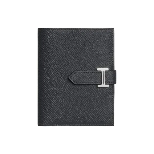 HERMES Bearn Epsom Телячья кожа Держатель для карт кошелек Женские 76 BLEU Индиго