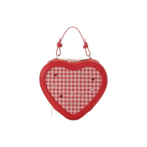 SAMANTHA THAVASA Синтетическая кожа Сердце-образная сумка Сумка на плечо Женская Персиковый кондитер Chef Красный