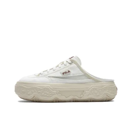 FILA Rock Low-Top Canvas Shoes Micro White Women's