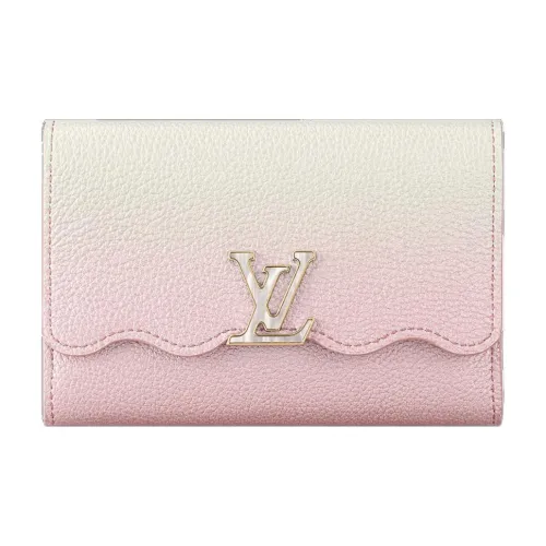 LOUIS VUITTON Capucines Телячья кожа с рельефом Кошелек Женские Розовый