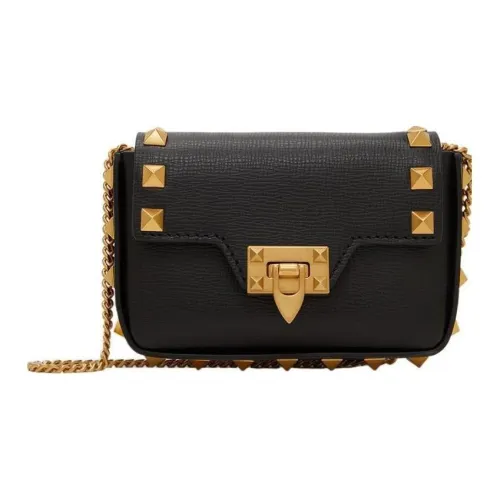 Valentino Телячья кожа Портативная Сумка через плечо Сумка на плечо Женская Черная