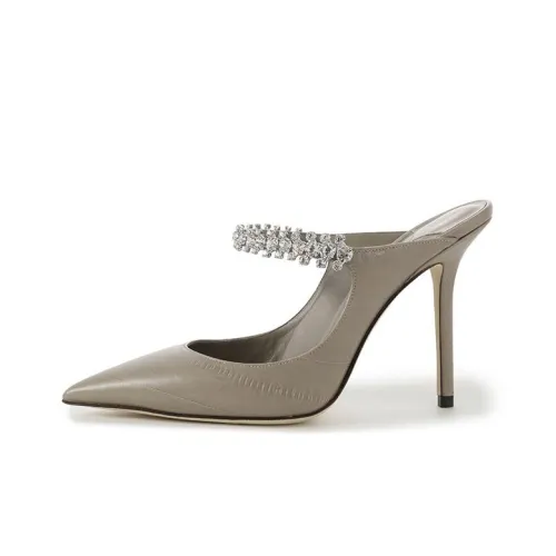 Jimmy Choo Домашние тапочки, цвет тауповый серый, женские