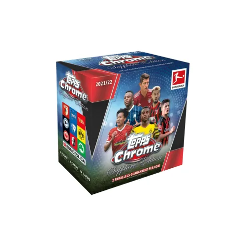 Topps 2021 22 Chrome Bundesliga Футбол Сапфир Коробка Спортивные Карты Целая Коробка