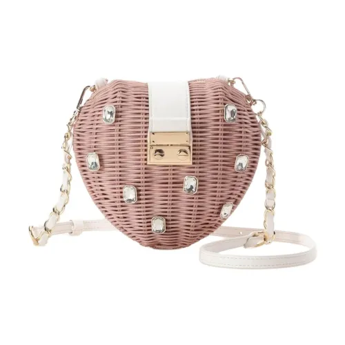 SAMANTHA THAVASA Прутья ивы с синтетической кожей сумка через плечо сумка на плечо обычная женская розовая