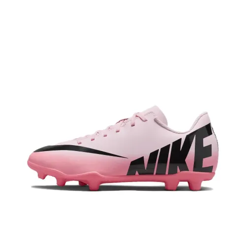 Nike Mercurial Vapor 15 Нижняя юбка Устойчивая к истиранию Низкий Топ Детская футбольная обувь Розовая Детская