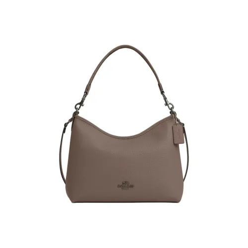 COACH Laurel Пыльная кожа Портативная Сумка через плечо Сумка на плечо Большая Женская Темный Каменный цвет