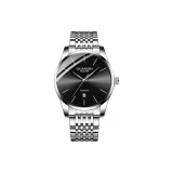 Нержавеющая сталь, черный циферблат, белая сталь, полоска