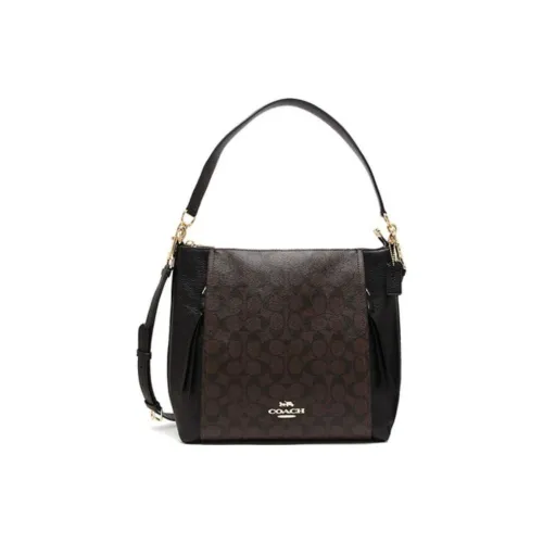 COACH Marlon Коровья кожа Портативная сумка через плечо сумка на плечо Женская Коричневая Черная Многоцветная