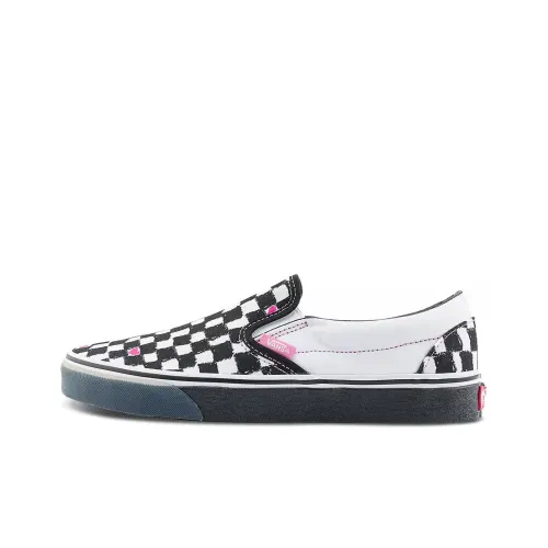 THE MUSEUM VISITOR x Vans Slip On Аbrasion Resistant Низкие Кроссовки для скейтбординга Унисекс Черный Белый