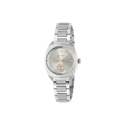 GUCCI Interlocking Наручные часы Кварцевый механизм Ремешок из нержавеющей стали 29 мм Серебристый циферблат Женские часы
